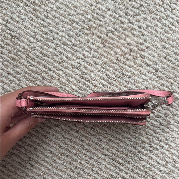 Coach Pink and Tan Signature Wristlet - Picture 2 of 3